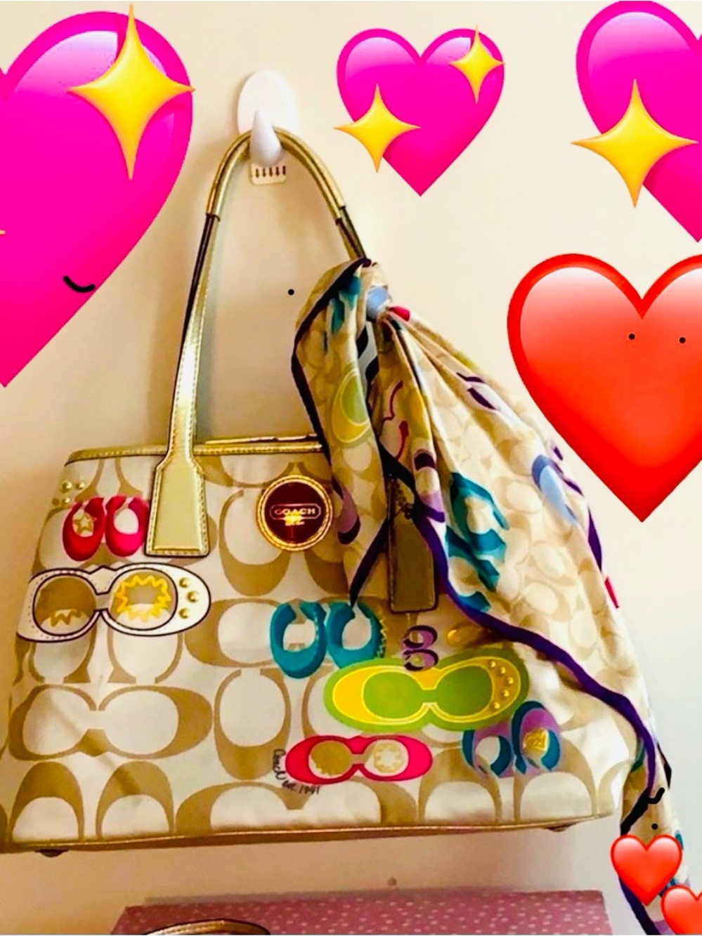 ❣️Coach set -3 piece❣️handbag + wristlet+ scarf